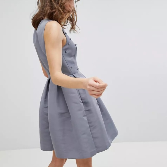 Ted Baker Tie the Knot Pearl Embellished Skater Dress - Picture 3 of 14